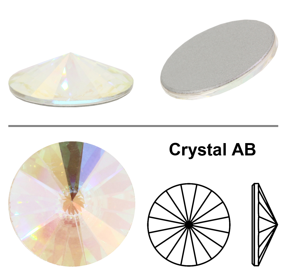 silber von Preciosa  14mm 1x Rivoli Stein crystal labrador silver foiled 